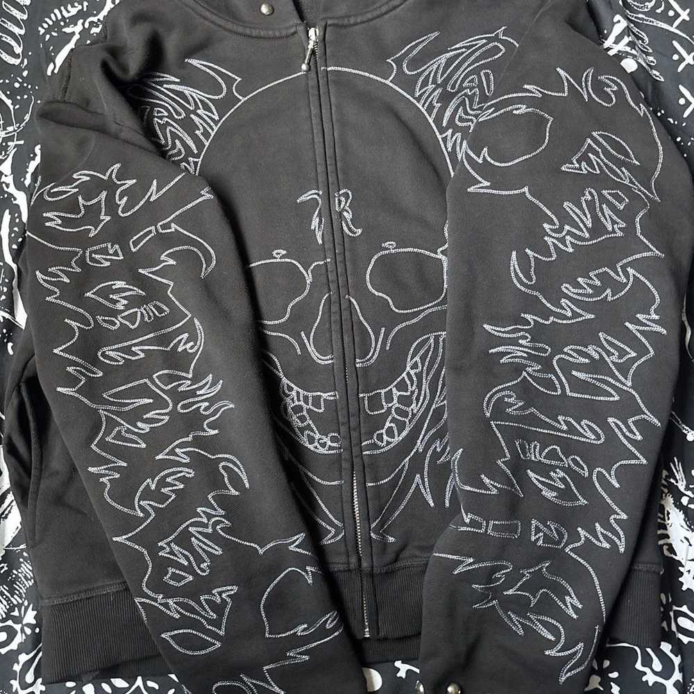 REVENGE Hoodie Skull Flame ZipUp