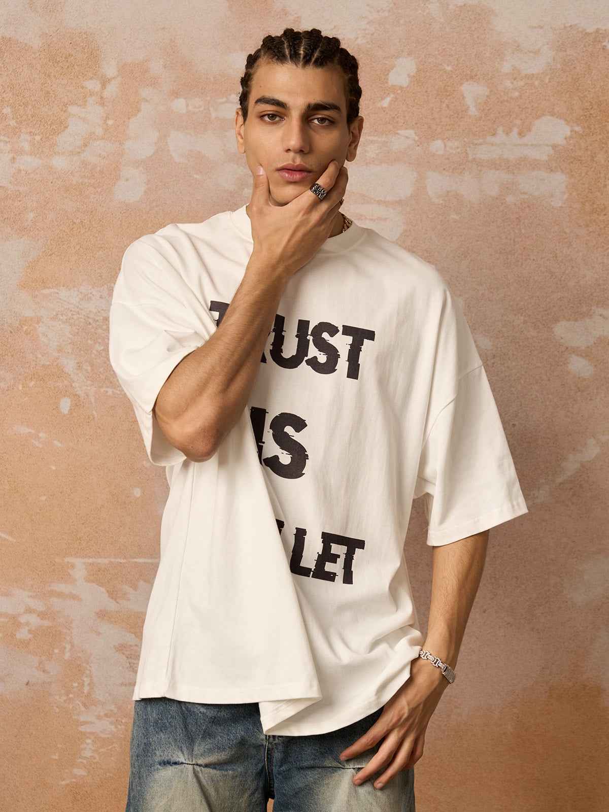 Original ”Trust is a Bullet“ Graphic Slogan T-Shirt
