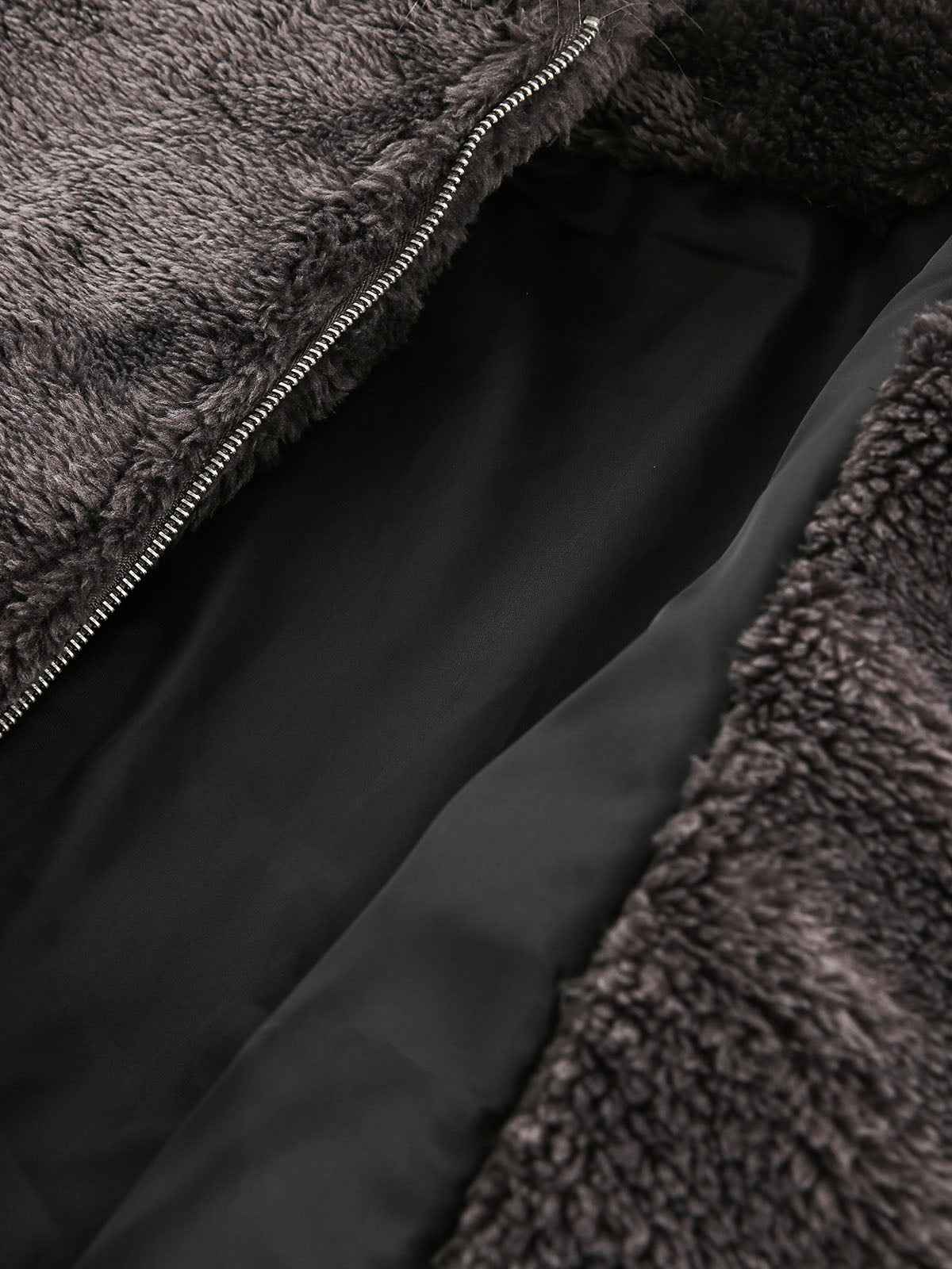 Thesupermade Fur Hooded Quilted Sherpa Jacket - 2304