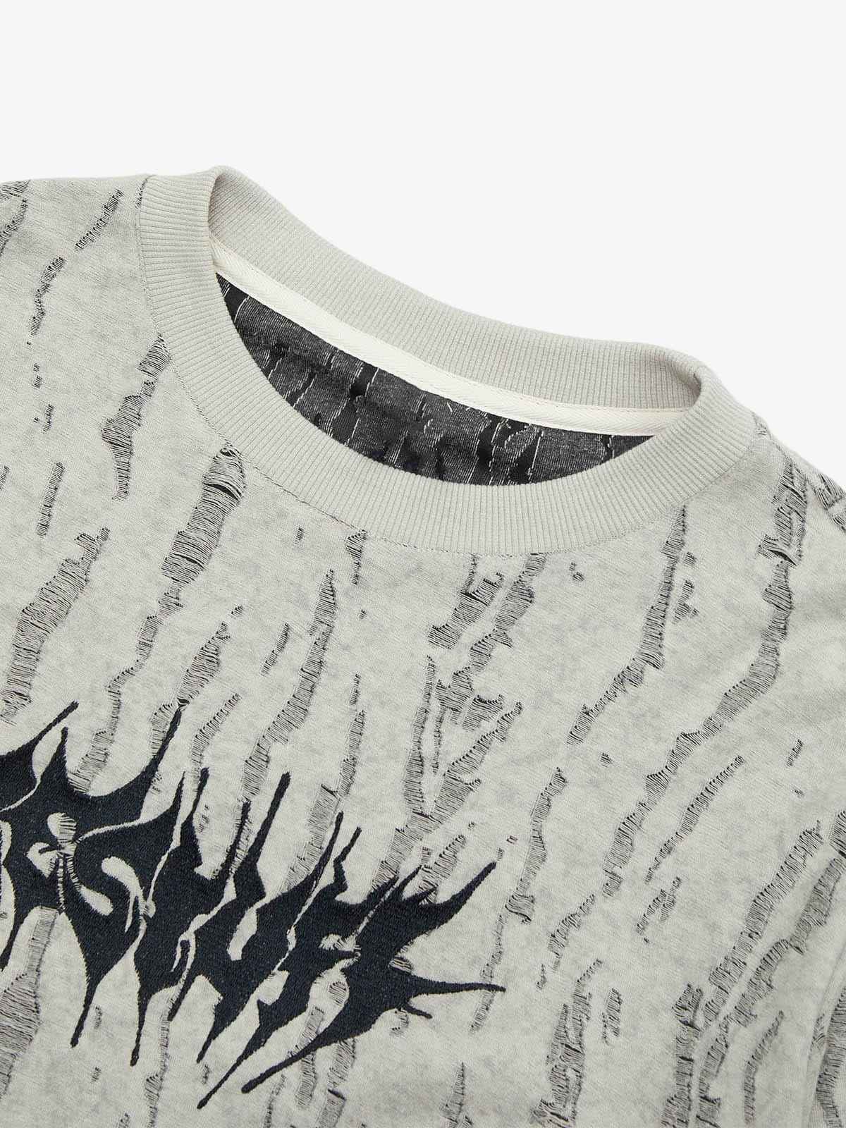 Long Sleeve Distressed Wool