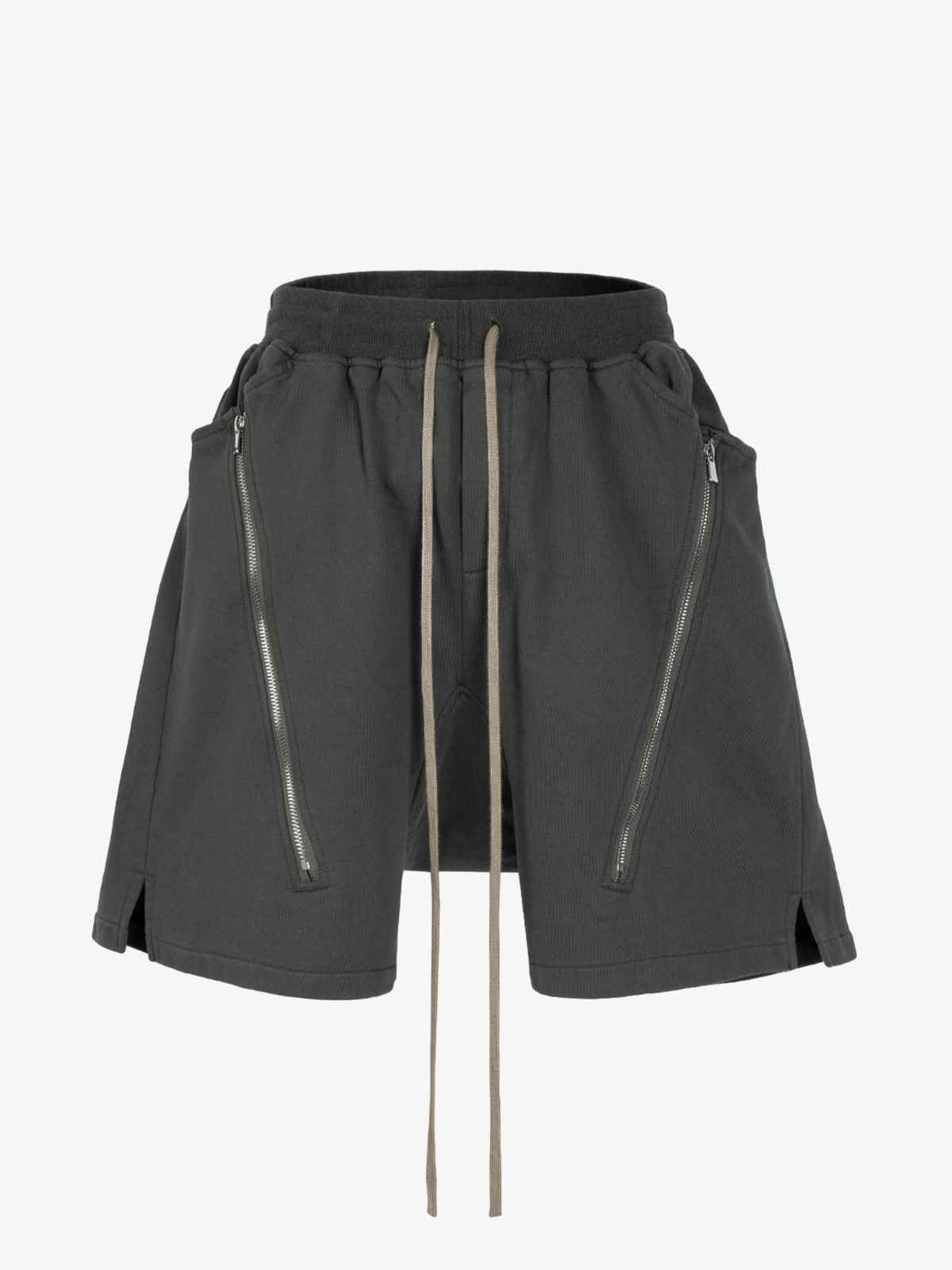Retro Functional Zipper Slit Jort