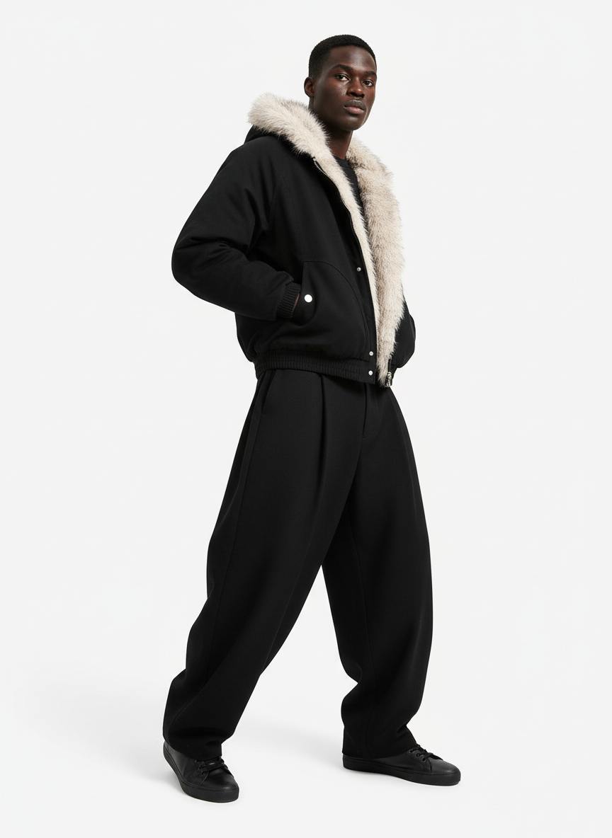 Spliced Fur Hooded Quilted Jacket – Unisex Luxury Urban Streetwear Outerwear