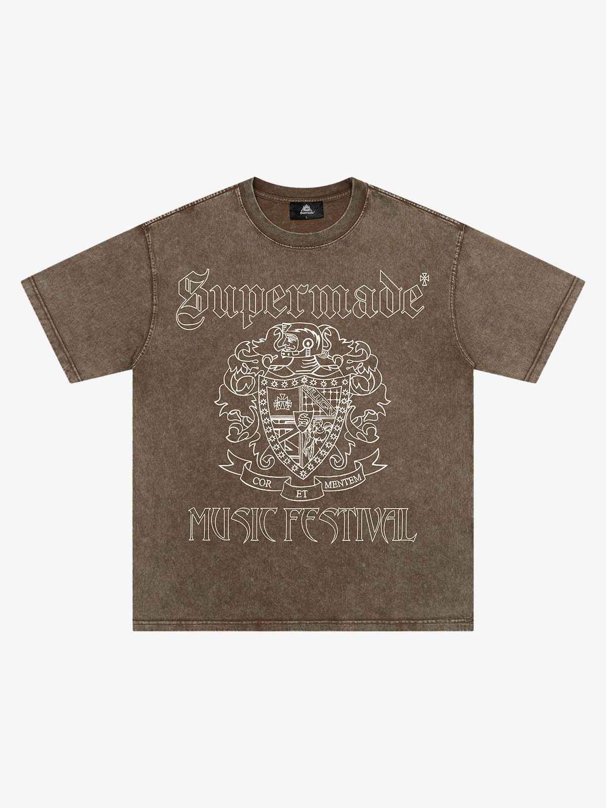 Original Gothic Letter Family Shield Badge Print T-Shirt
