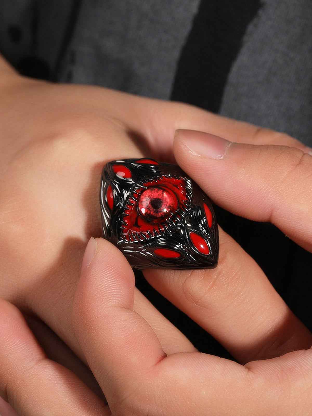 Dark Style Red Eye Copper Ring