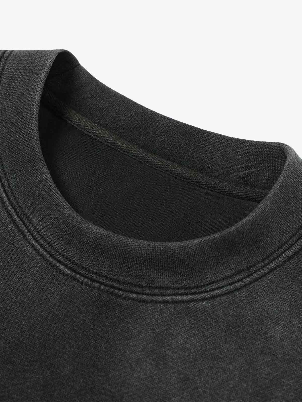 Washed Faux Two-Piece Racing Long Sleeve T-shirt - 2543