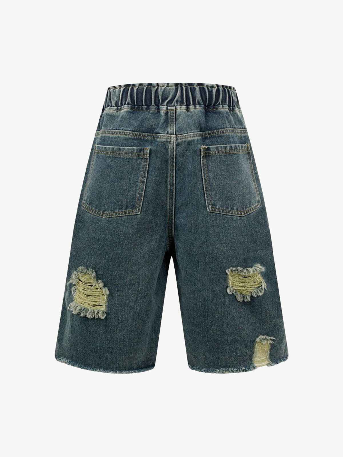 Distressed Cargo Denim Shorts - 2378