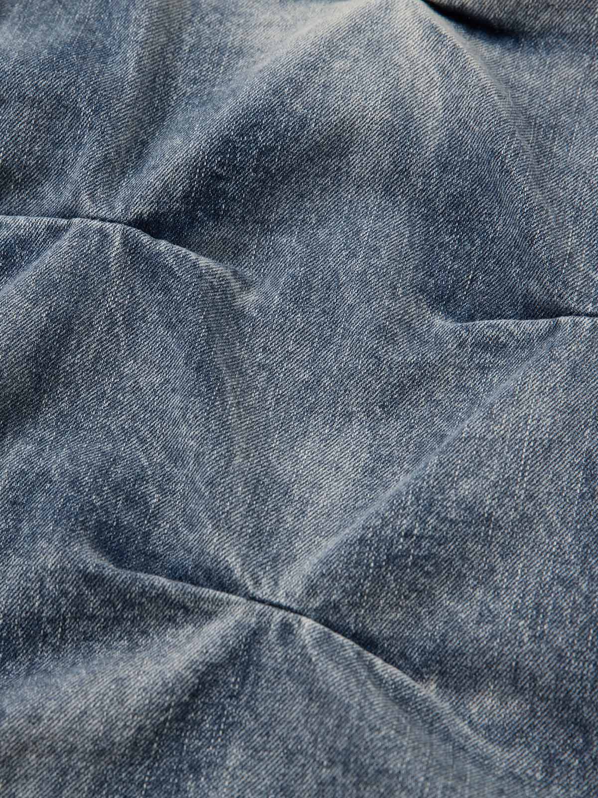 Distressed Washed Pleated Jeans - Luxuryurbanwear
