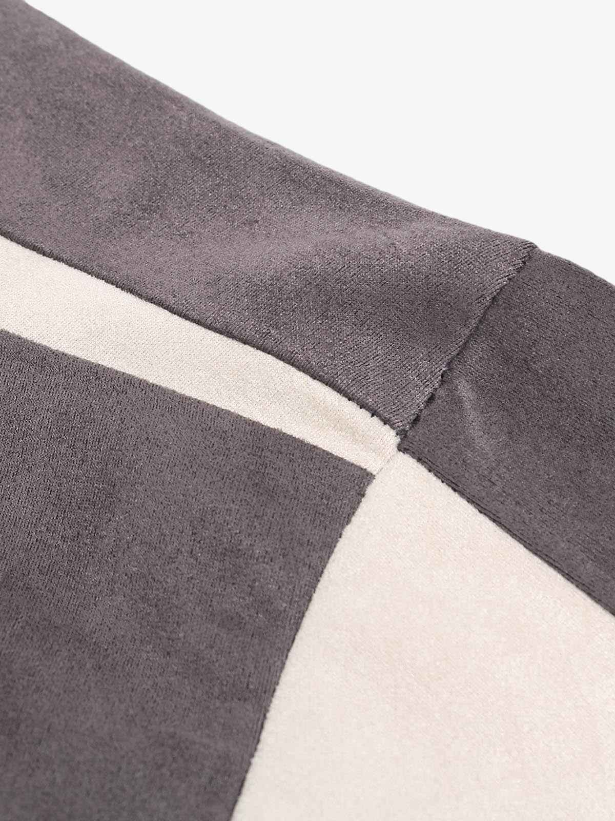 Deconstructed Contrast Color Stitching Printed T-shirt