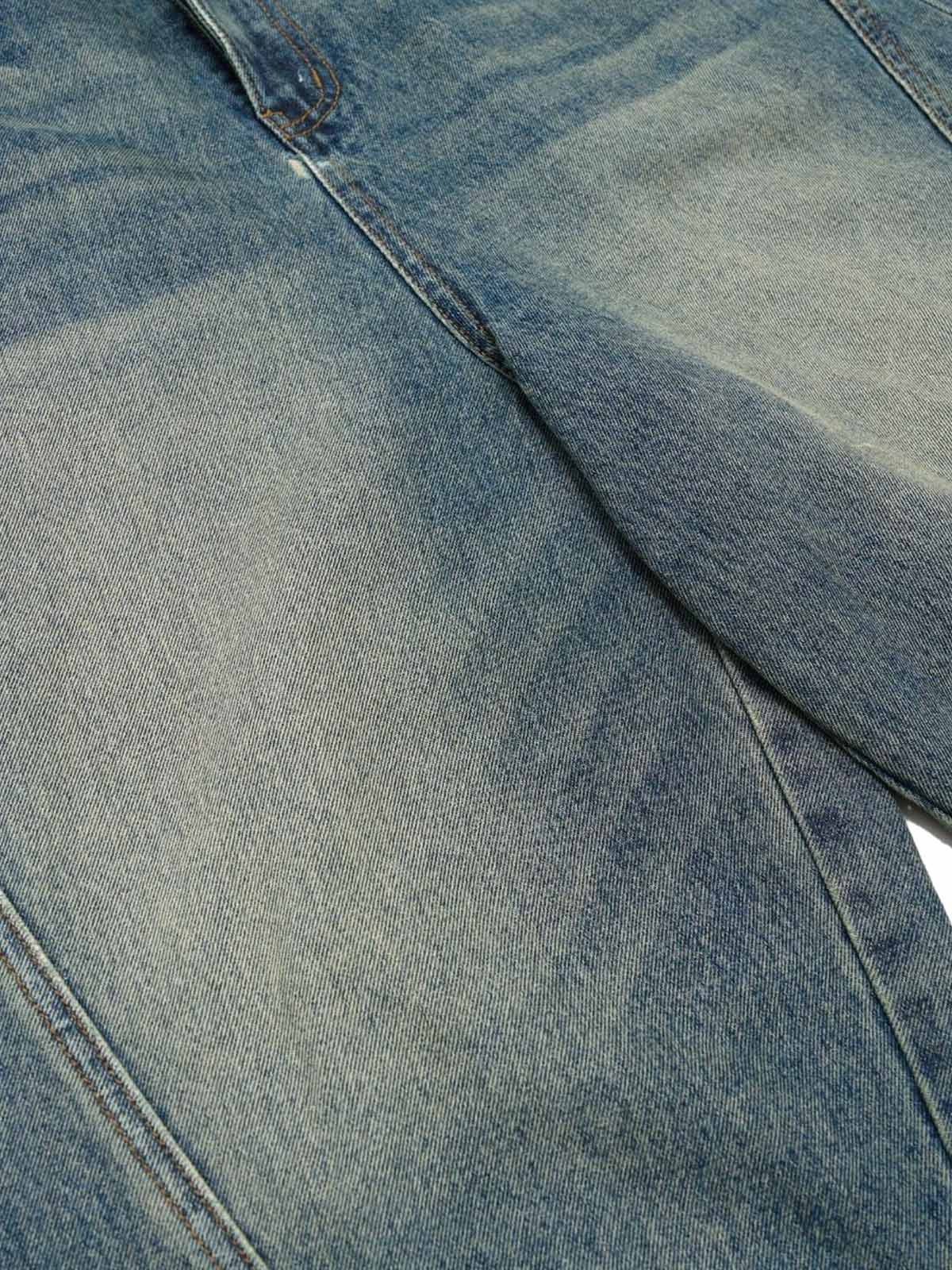 Washed Distressed Barrel Denim Jorts - Luxuryurbanwear