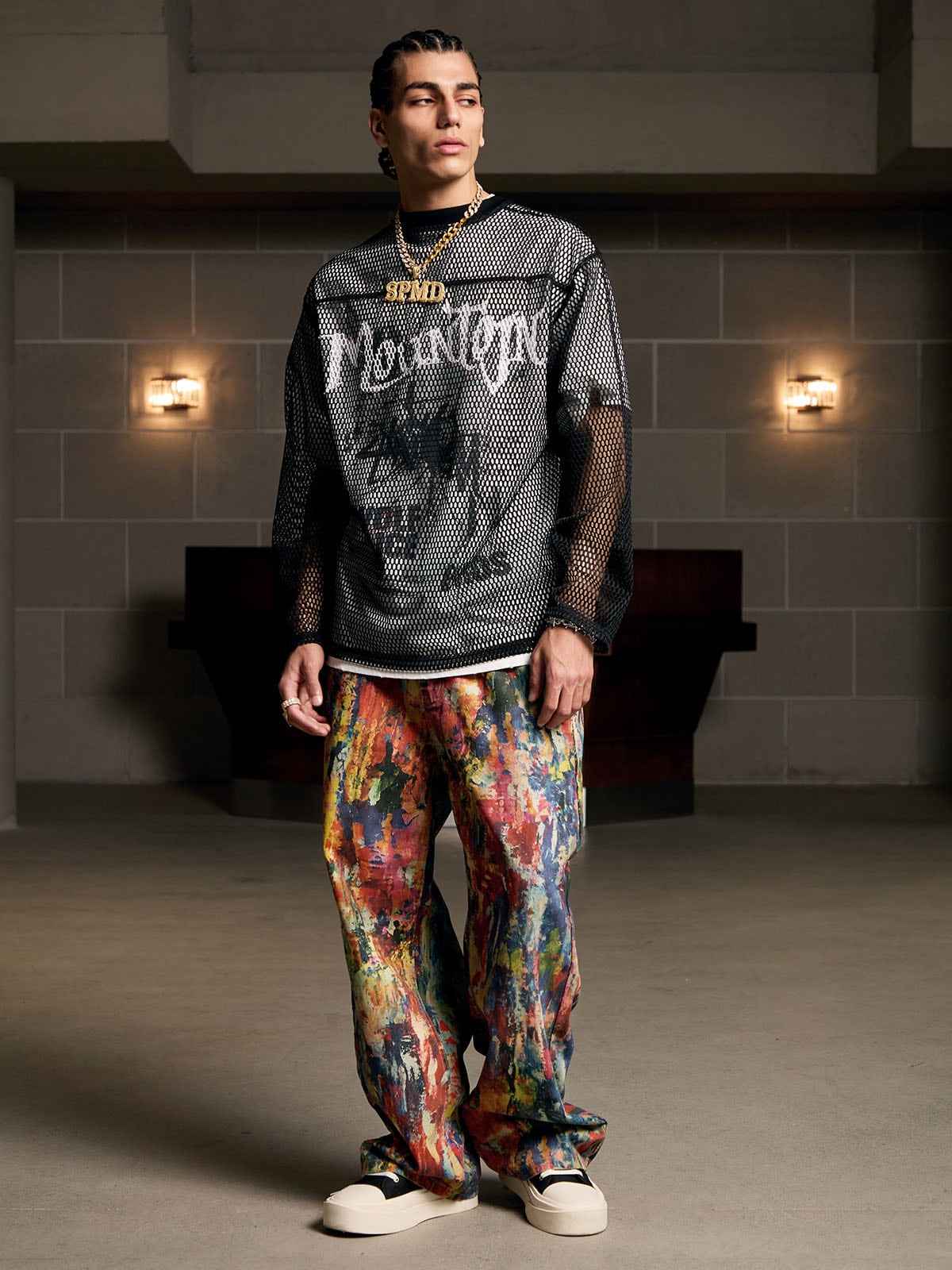 Street Oil Painting Color Straight Jeans - 2348