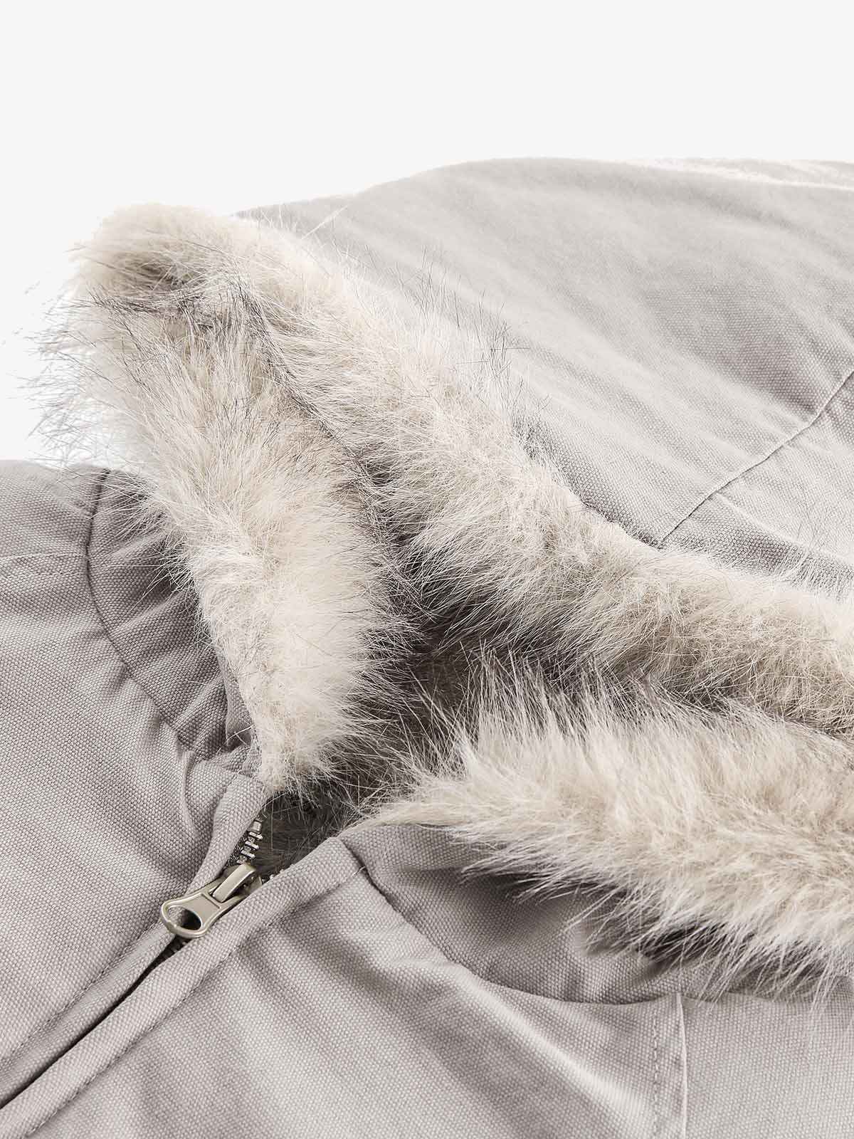 Spliced Fur Hooded Quilted Jacket – Unisex Luxury Urban Streetwear Outerwear