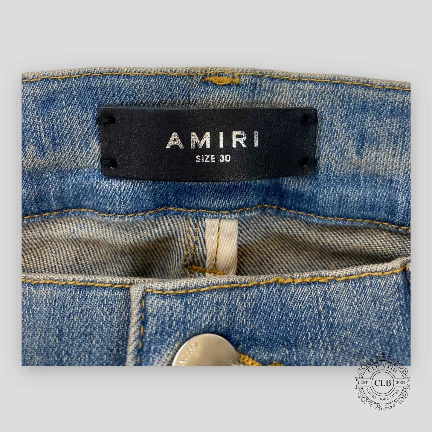 AMIRI MX2 PLAID JEANS - CLAY INDIGO/ORANGE