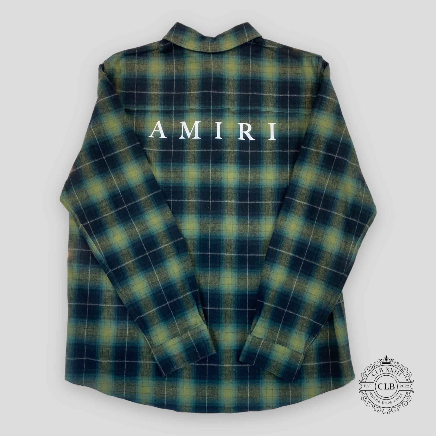 Amiri Logo Flannel in Green