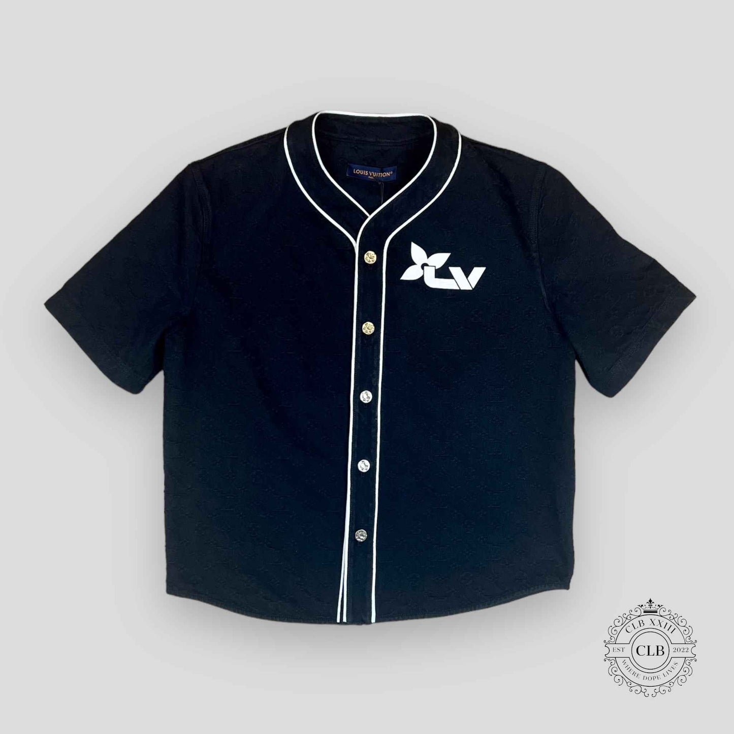 Louis Vuitton Monogram Denim Short Sleeve Shirt in Black