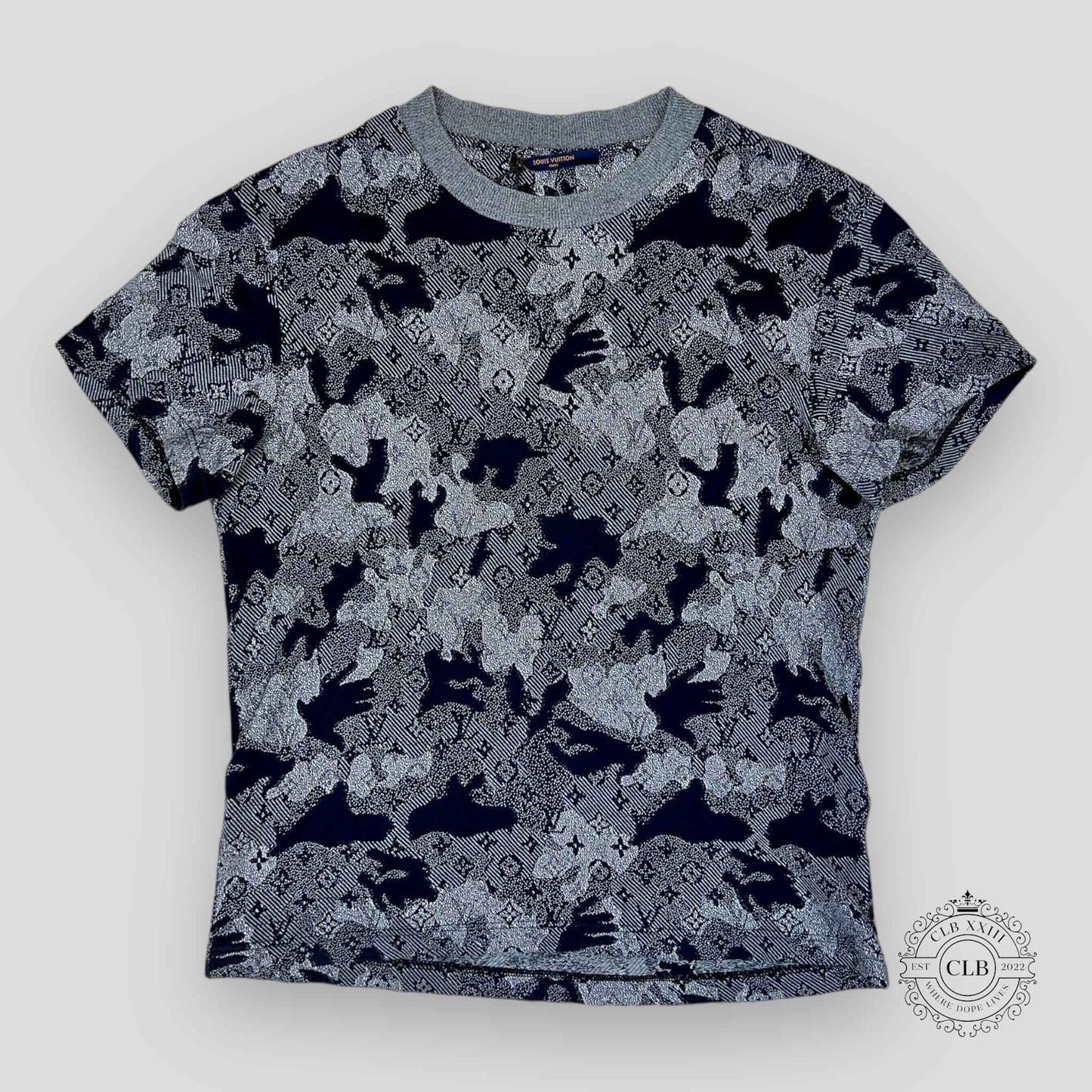 Louis Vuitton Camo Monogram Jacquard T-Shirt in Grey