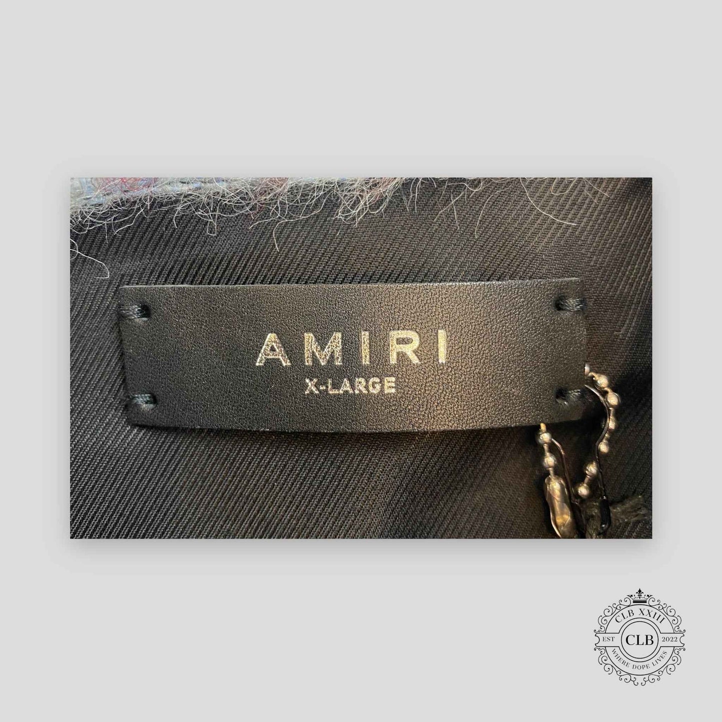 AMIRI PLAID FRINGE PADDED OVERSHIRT - BLUE