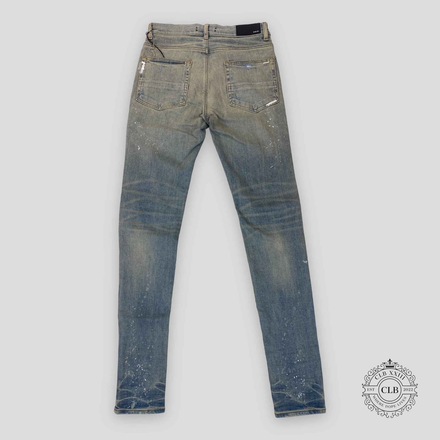 AMIRI MX1 PLAID JEANS - CLAY INDIGO/GREEN