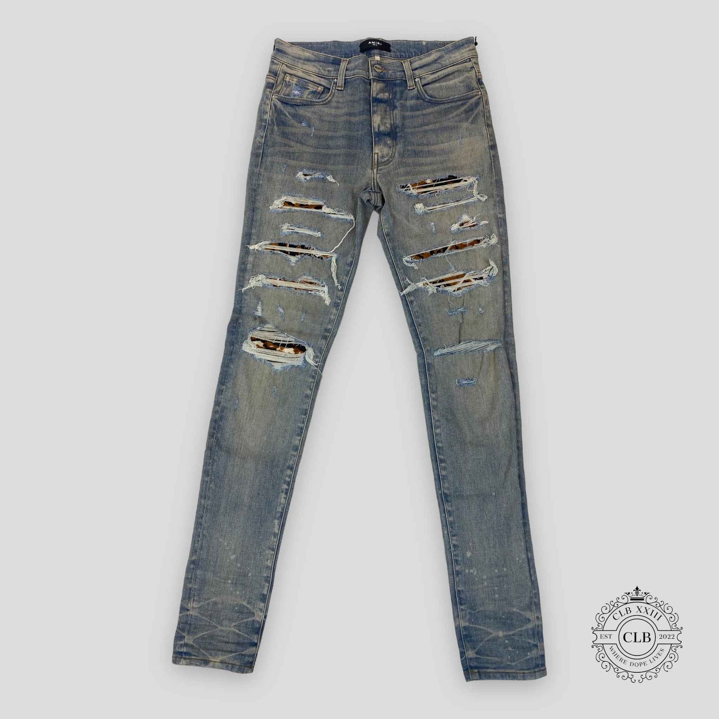 Amiri Lunar New Year Thrasher Jeans in Clay Indigo