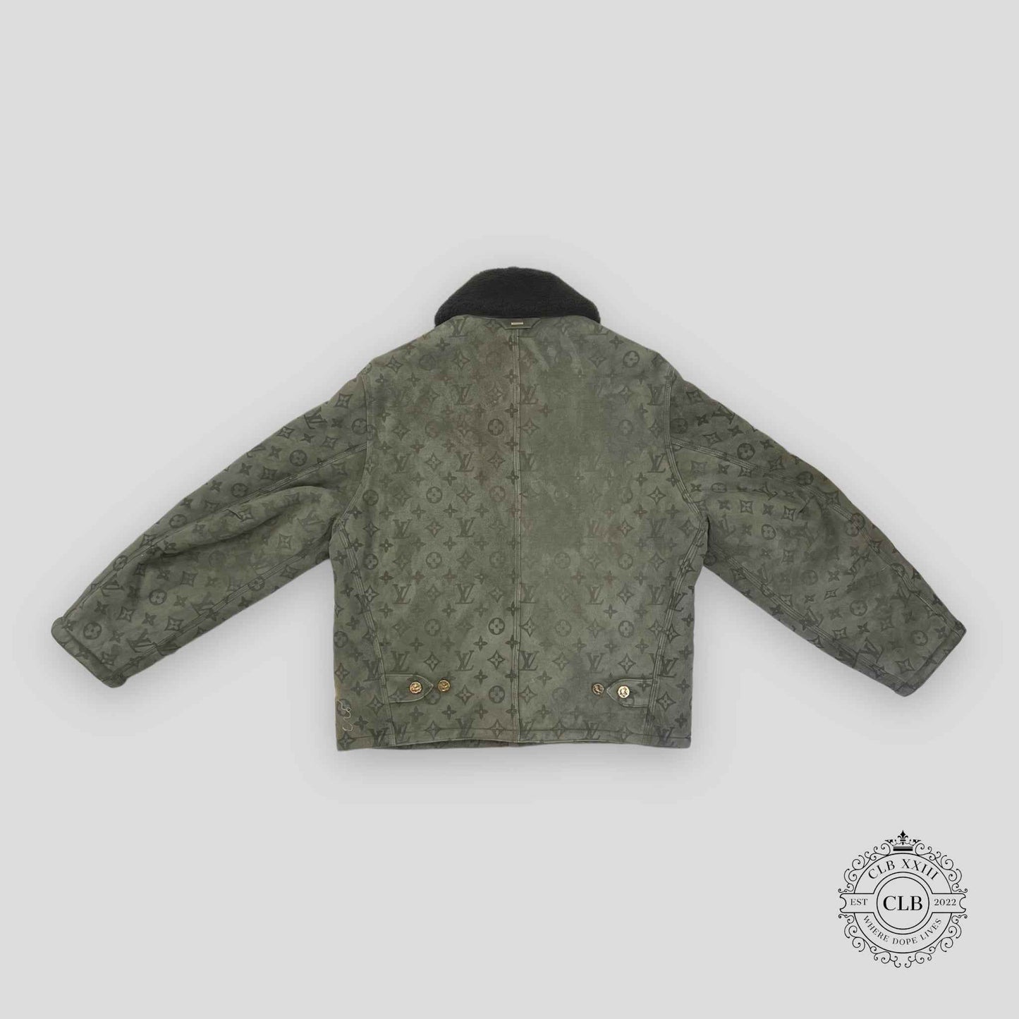 Louis Vuitton Monogram Shearling Jacket in Olive
