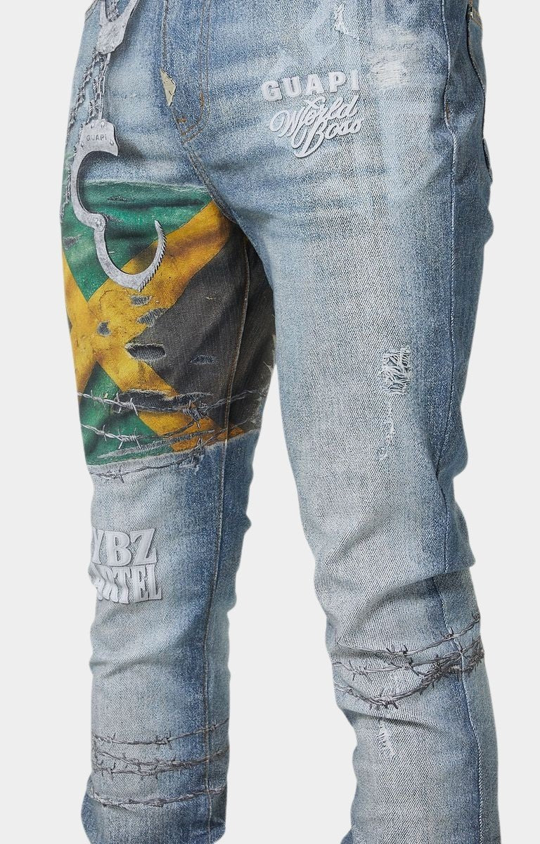GUAPI Jeans Flag Graphic Stacked