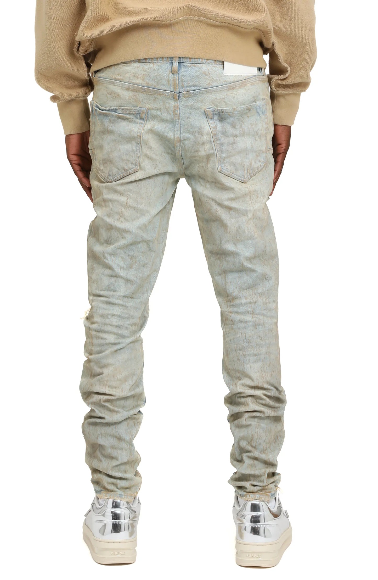 PURPLE Jeans Distressed Crinkled Light Wash