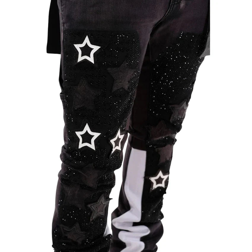 VICIOUS DENIM Jeans Star Graphic Rhinestone