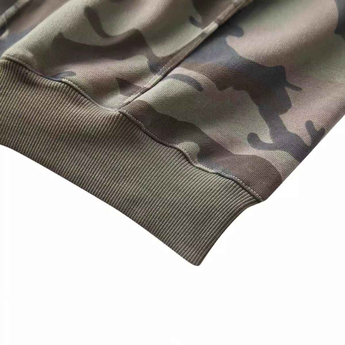 Zip Up Hoodie Print Camouflage