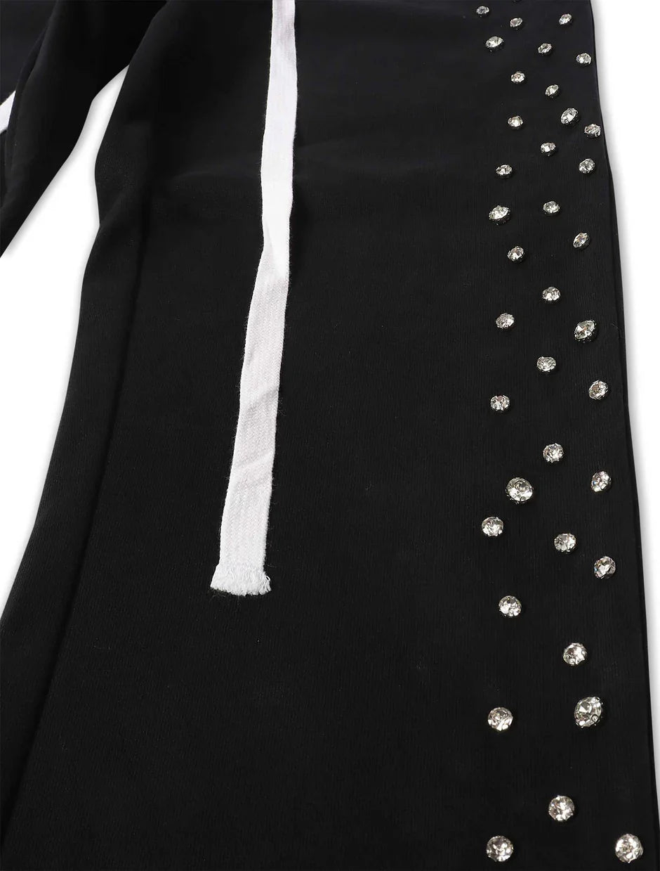 EMBELLISH Joggers Rhinestone Side Detail