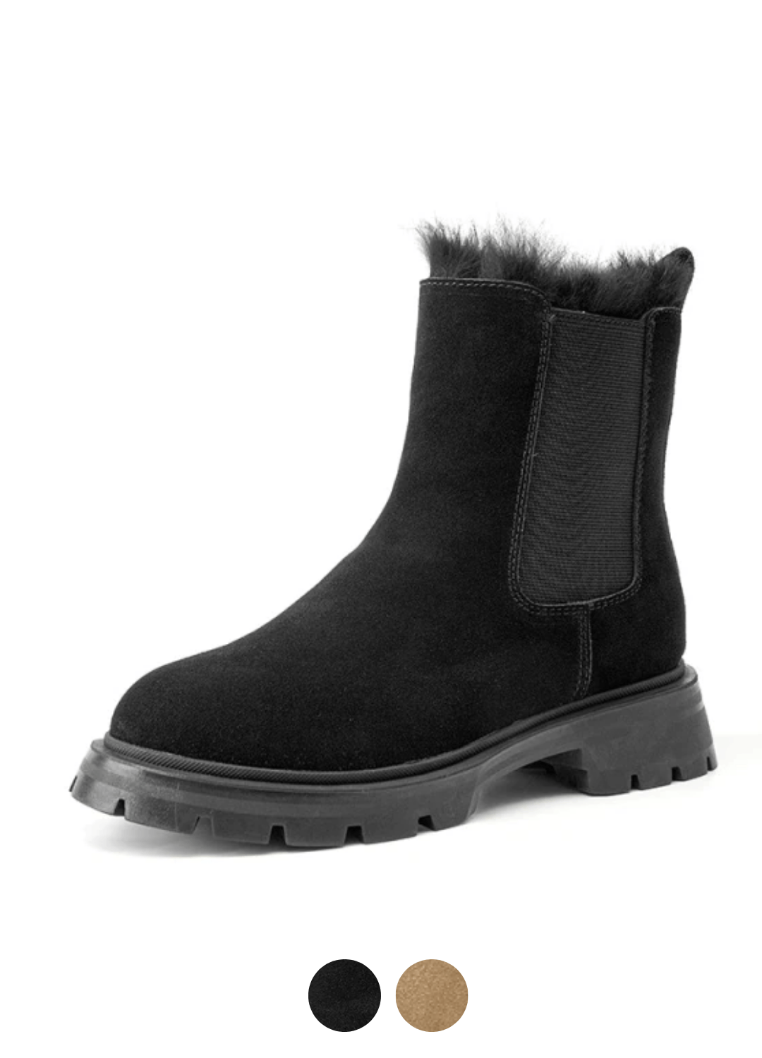 Alberti Women's Suede Leather Chelsea Black Boots - Luxuryurbanwear