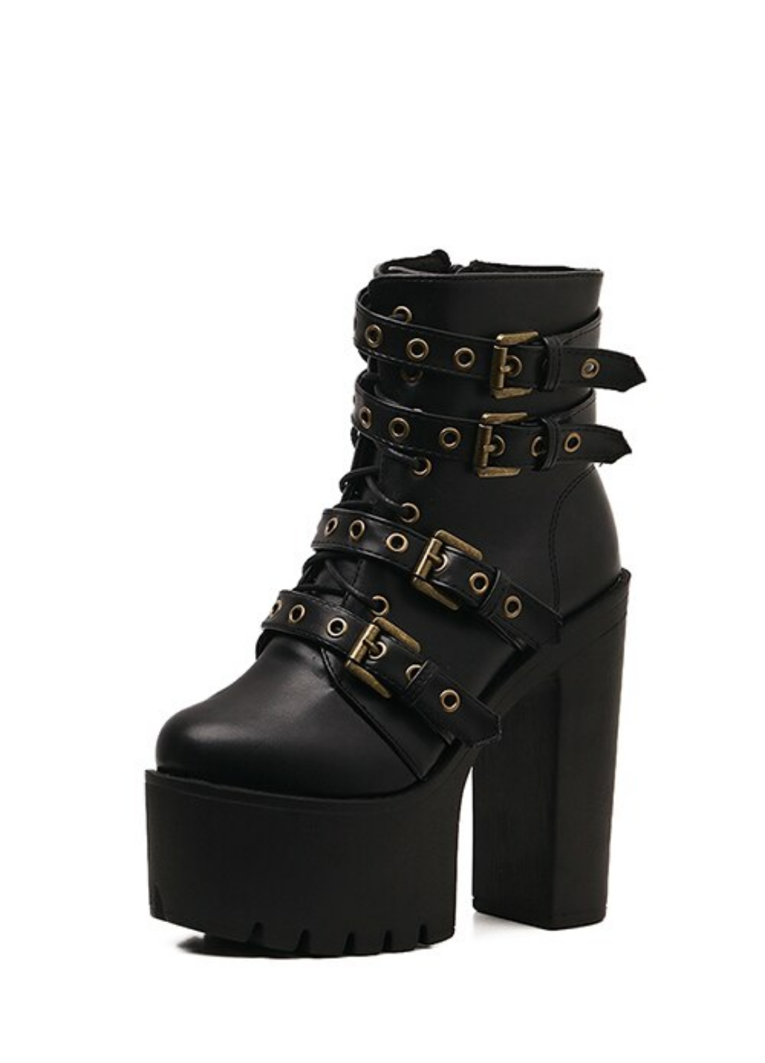 USS Shoes Roswel Women's Black Platform Ankle Boots - Luxuryurbanwear