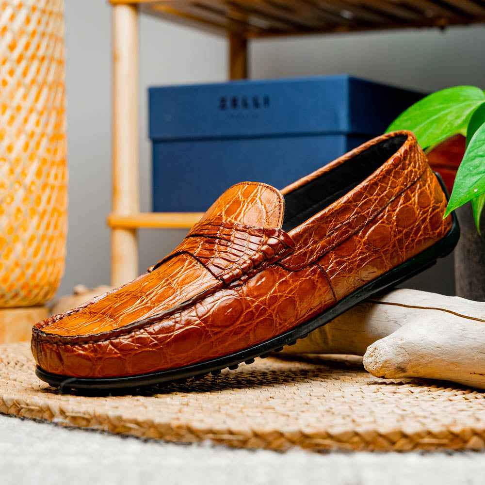 31-103-CGM MONZA Crocodile Driver, Cognac