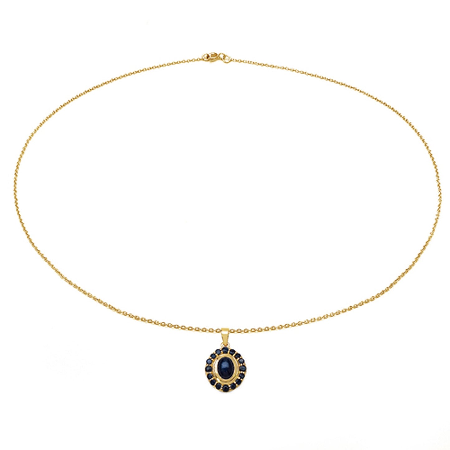 3.02 Carat Genuine Blue Sapphire .925 Sterling Silver Pendant