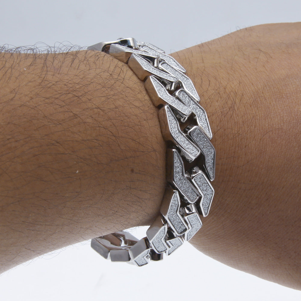 Sand Blast. Iced Cuban Bracelet