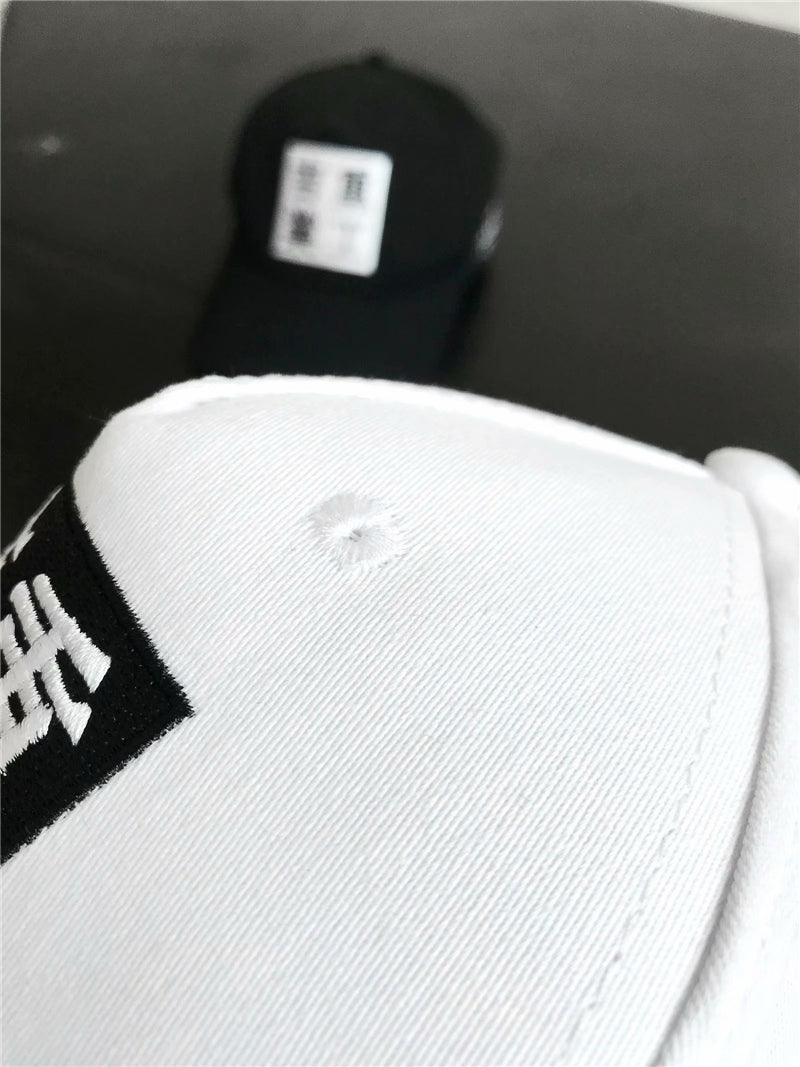 Chinese Block Baseball Cap (White/Black)