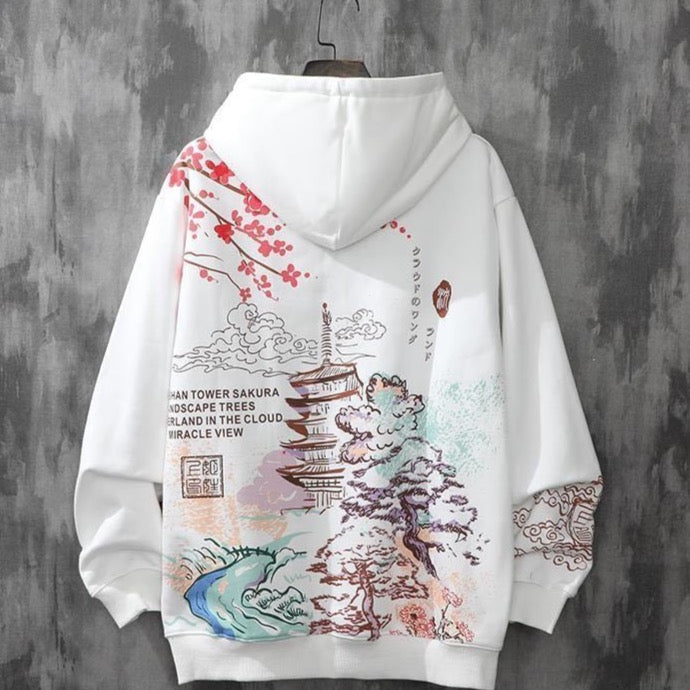 Sakura Temple Graphic Hoodie