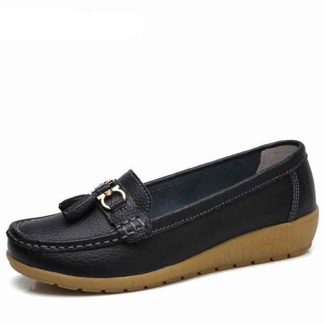 Pola Women's Loafer-Slip On Black Shoes