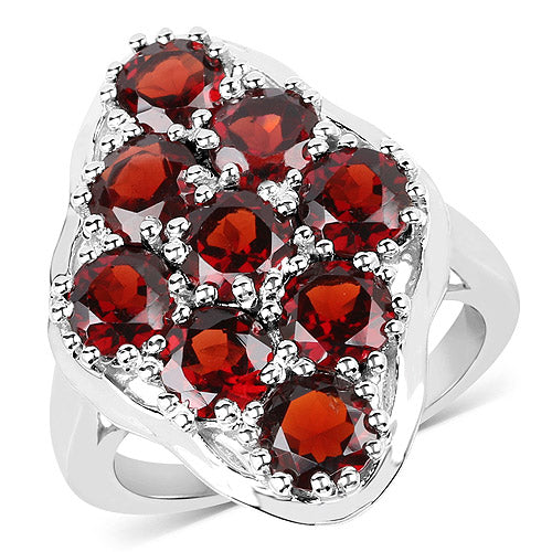 5.22 Carat Genuine Garnet .925 Sterling Silver Ring