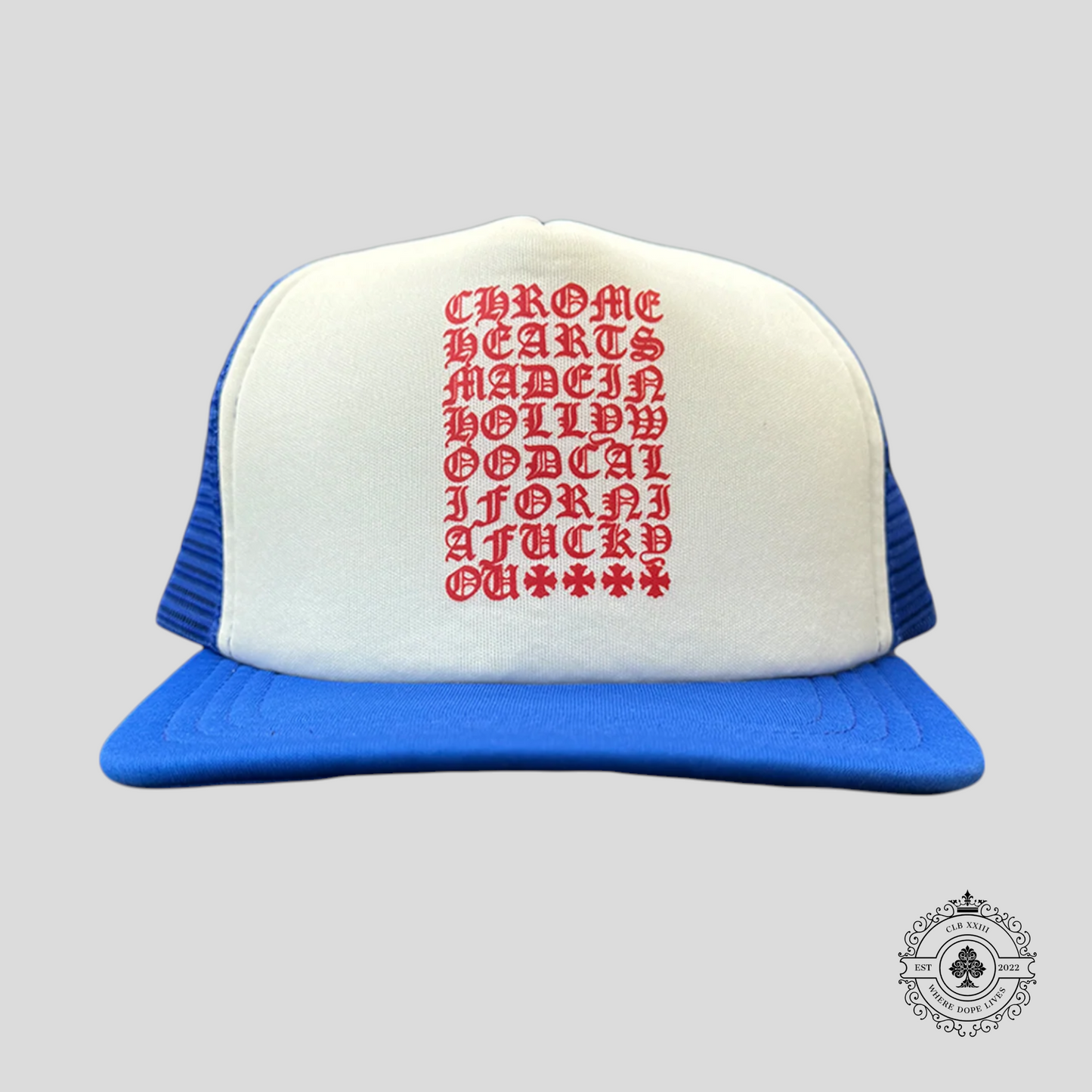 Chrome Hearts Eyechart Hat in Blue