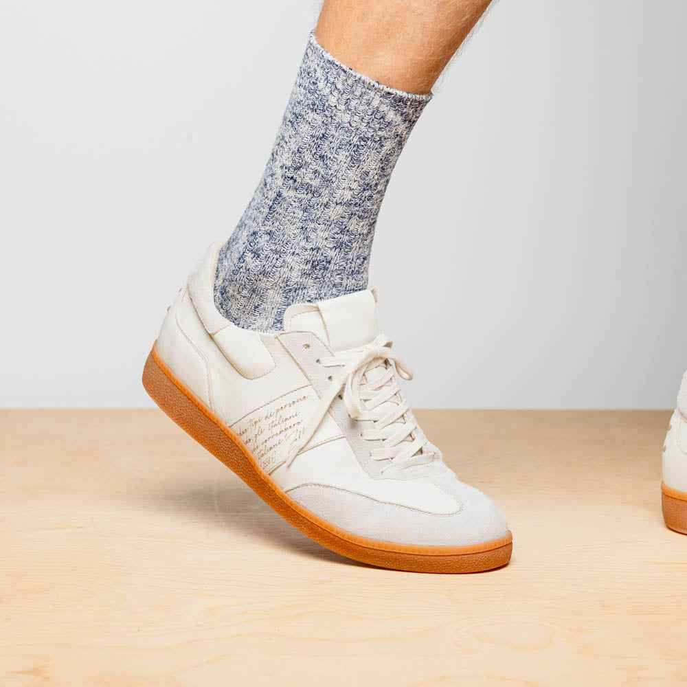 65-400-WHT SHIZZO Signature Leather Sneakers, White