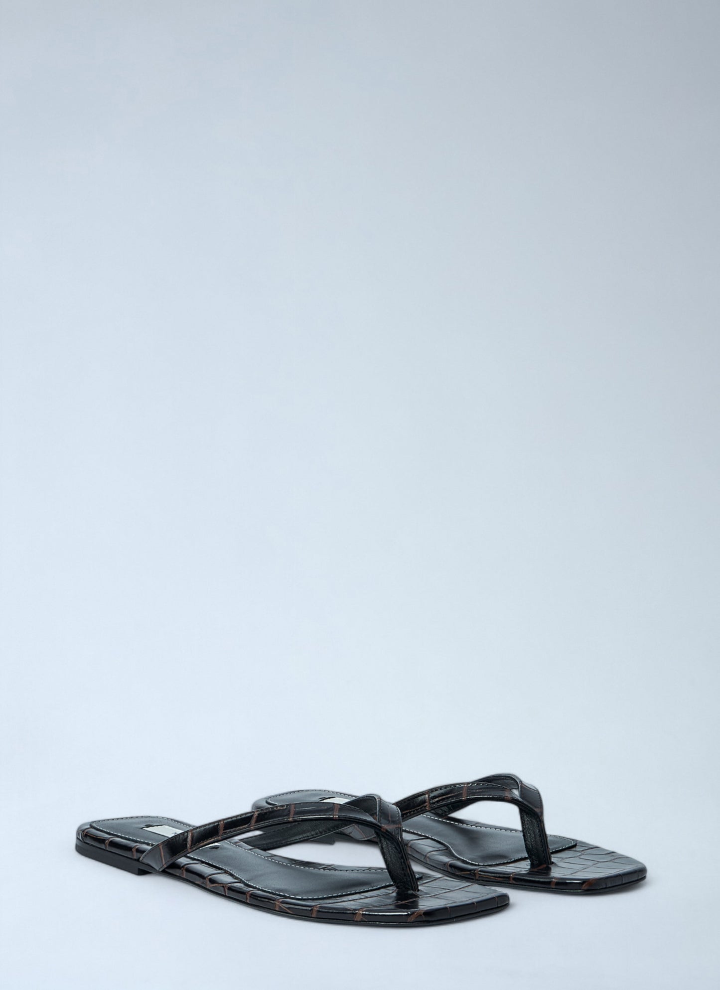 Toteme Women Croco-Embossed Flip Flops
