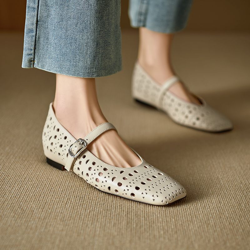USS Shoes Albany Women's Hollow Leather Flat - Luxuryurbanwear