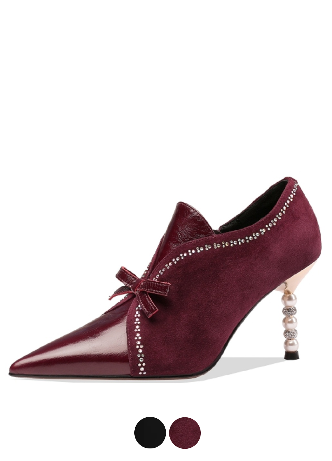 USS Shoes Alice Women's Leather Crystal Heel Stiletto Pumps