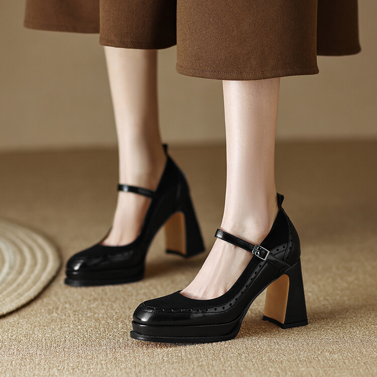 USS Shoes Alma Women's Brogue Leather Pumps - Luxuryurbanwear