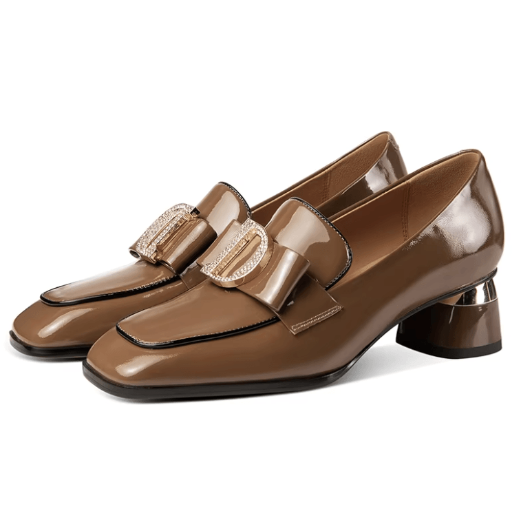 USS Shoes Amara Women's Leather Bow Rhinestones Dress Pumps