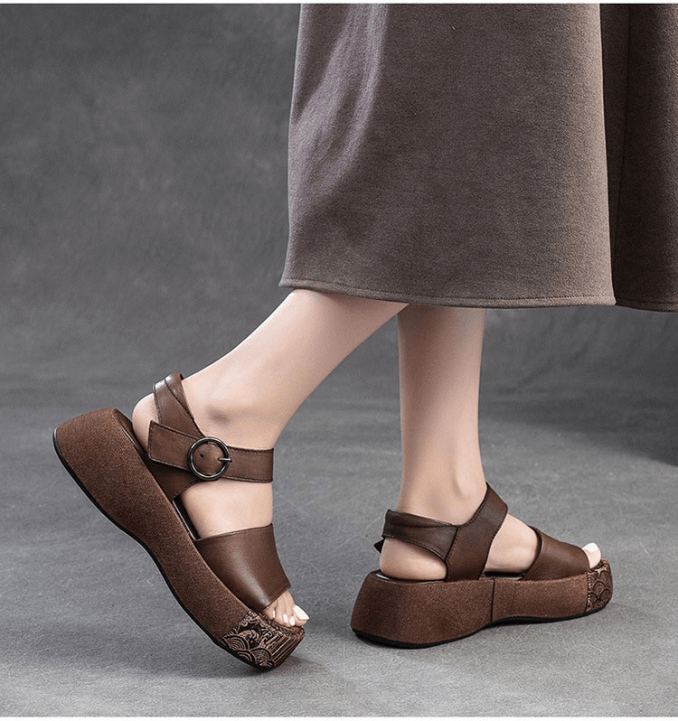USS Shoes Amelia Women's Thick Sole Peep Toe Versatile Sandals