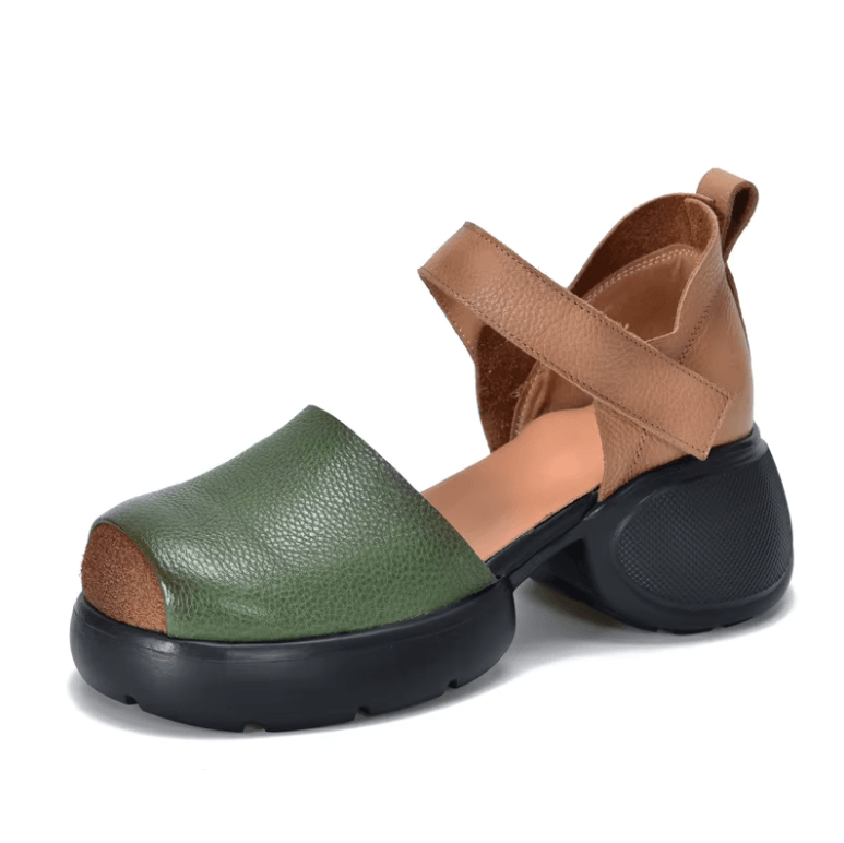 USS Shoes Anais Women's Chunky Heel Gladiator Style Leather Sandals