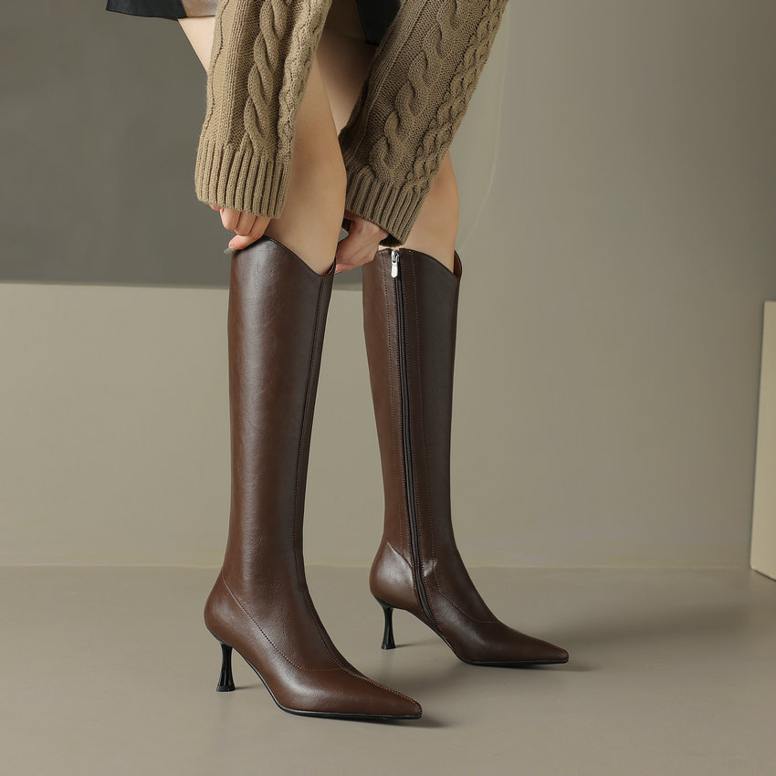 USS Shoes Anny Women's Genuine Leather Knee High Boots - Luxuryurbanwear