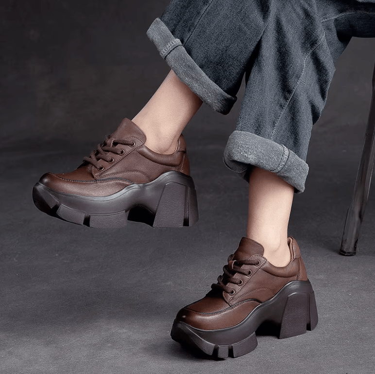 USS Shoes Aracelis Women's Thick High Heel Stylo Retro Platform Shoes