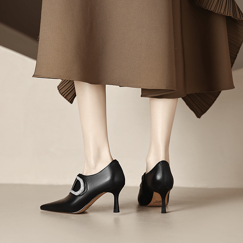 USS Shoes Ariana Women's Leather Pointed Toe Classic Pumps