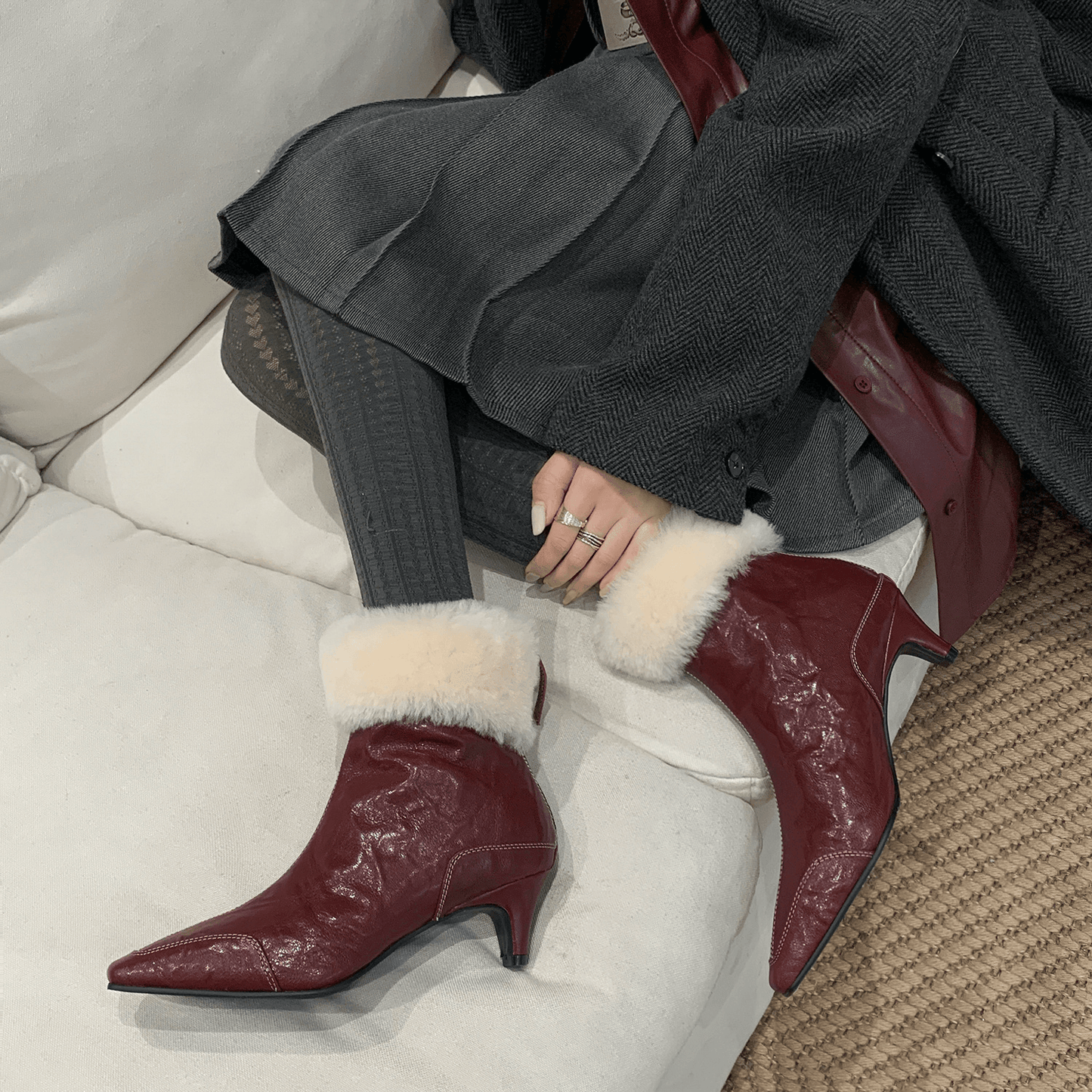 USS Shoes Ariana Women's With Warm Plush Leather Ankle Boots